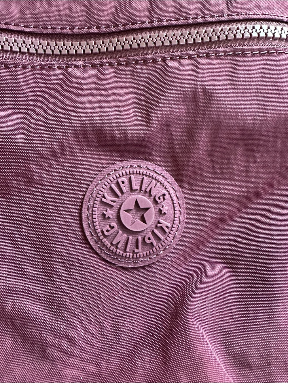 Kipling Plum Nylon Backpack - Casual Everyday Bag - Picture 3 of 6